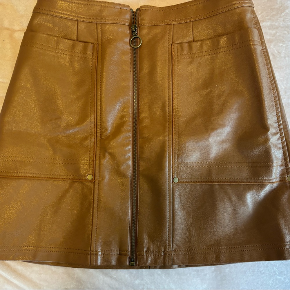 Pilcro Faux Leather Mini Skirt